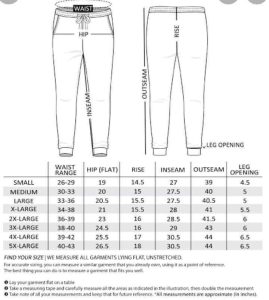 Size Guide - Pants